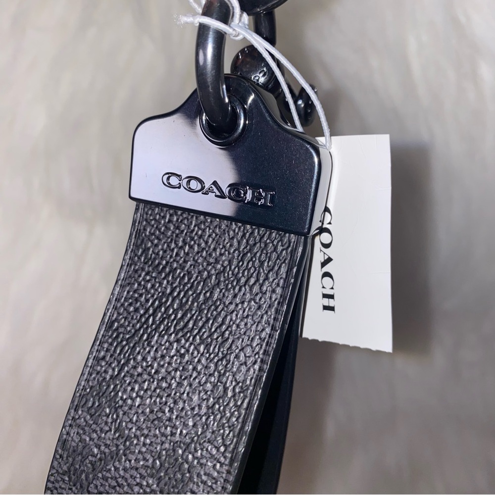 Coach Loop Key Fob In Signature Canvas New